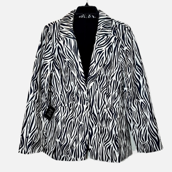 NWT Area Stars Zanzibar One-Button Closure Jacket in Zebra Print - Picture 3 of 6